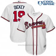 Maglia Baseball Uomo Atlanta Braves 19 R.A. Dickey Bianco Cool Base