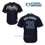 Maglia Baseball Uomo Atlanta Braves 31 Greg Maddux Blu Alternato Cool Base