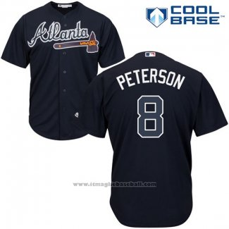 Maglia Baseball Uomo Atlanta Braves 8 Jace Peterson Blu Autentico Collection Cool Base