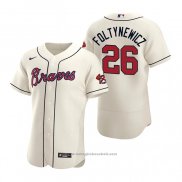 Maglia Baseball Uomo Atlanta Braves Mike Foltynewicz Autentico 2020 Alternato Crema