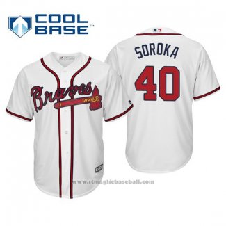 Maglia Baseball Uomo Atlanta Braves Mike Soroka Cool Base Home 2019 Bianco