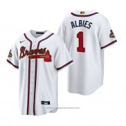 Maglia Baseball Uomo Atlanta Braves Ozzie Albies 2022 Gold Program Replica Bianco