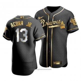 Maglia Baseball Uomo Atlanta Braves Ronald Acuna Jr. 2019 Players Weekend El De La Sabana Replica Nero