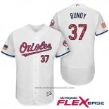 Maglia Baseball Uomo Baltimore Orioles 2017 Stelle E Strisce 37 Dylan Bundy Bianco Flex Base