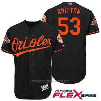 Maglia Baseball Uomo Baltimore Orioles 53 Zach Britton Nero 2017 Flex Base