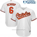 Maglia Baseball Uomo Baltimore Orioles 6 Jonathan Schoop Bianco Cool Base