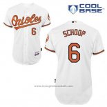 Maglia Baseball Uomo Baltimore Orioles 6 Jonathan Schoop Bianco Home Cool Base