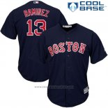 Maglia Baseball Uomo Boston Red Sox 13 Hanley Ramirez Blu Cool Base Giocatore