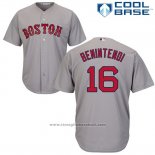 Maglia Baseball Uomo Boston Red Sox 16 Andrew Benintendi Grigio Cool Base