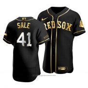 Maglia Baseball Uomo Boston Red Sox Chris Sale Golden Edition Autentico Nero