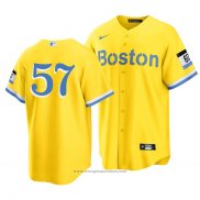 Maglia Baseball Uomo Boston Red Sox Eduardo Rodriguez 2021 City Connect Or