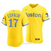 Maglia Baseball Uomo Boston Red Sox Nathan Eovaldi 2021 City Connect Autentico Or