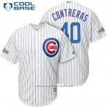 Maglia Baseball Uomo Chicago Cubs 2017 Postseason 40 Willson Contreras Bianco Cool Base