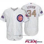 Maglia Baseball Uomo Chicago Cubs 34 Jon Lester Bianco Or Flex Base
