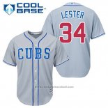 Maglia Baseball Uomo Chicago Cubs 34 Jon Lester Grigio Alternato Cool Base