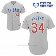 Maglia Baseball Uomo Chicago Cubs 34 Jon Lester Grigio Cool Base