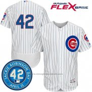 Maglia Baseball Uomo Chicago Cubs 42 Jackie Robinson Flex Base Bianco