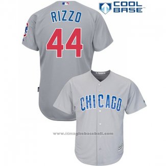 Maglia Baseball Uomo Chicago Cubs 44 Anthony Rizzo Cool Base Grigio