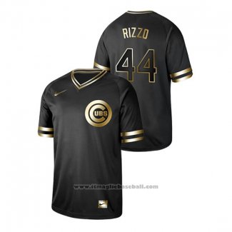 Maglia Baseball Uomo Chicago Cubs Anthony Rizzo 2019 Golden Edition V Neck Nero