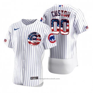 Maglia Baseball Uomo Chicago Cubs Personalizzate 2020 Stars & Stripes 4th Of July Bianco