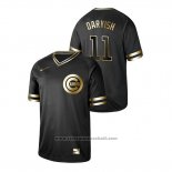 Maglia Baseball Uomo Chicago Cubs Yu Darvish 2019 Golden Edition V Neck Nero