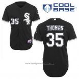 Maglia Baseball Uomo Chicago White Sox 35 Frank Thomas Nero Alternato Cool Base