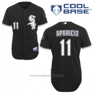 Maglia Baseball Uomo Chicago White Sox Luis Aparicio 11 Nero Alternato Cool Base