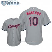 Maglia Baseball Uomo Chicago White Sox Yoan Moncada 2018 Stars & Stripes Cool Base Grigio