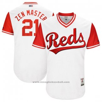 Maglia Baseball Uomo Cincinnati Reds 2017 Little League World Series 21 Michael Lorenzen Bianco