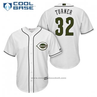 Maglia Baseball Uomo Cincinnati Reds 32 Stuart Turner Bianco 2018 Alternato Cool Base