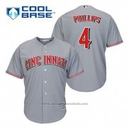 Maglia Baseball Uomo Cincinnati Reds Brandon Phillips 4 Grigio Cool Base