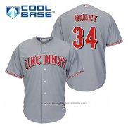 Maglia Baseball Uomo Cincinnati Reds Homer Bailey 34 Grigio Cool Base