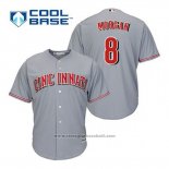 Maglia Baseball Uomo Cincinnati Reds Joe Morgan 8 Grigio Cool Base