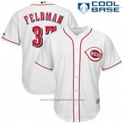 Maglia Baseball Uomo Cincinnati Reds Scott Feldman 37 Bianco Cool Base