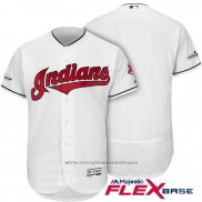 Maglia Baseball Uomo Cleveland Indians 2017 Postseason Bianco Flex Base