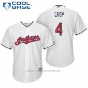 Maglia Baseball Uomo Cleveland Indians 2017 Stelle e Strisce 4 Coco Crisp Bianco Cool Base