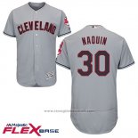 Maglia Baseball Uomo Cleveland Indians 30 Tyler Naquin Grigio Flex Base