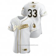 Maglia Baseball Uomo Cleveland Indians Brad Hand Golden Edition Autentico Bianco