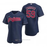 Maglia Baseball Uomo Cleveland Indians Carlos Carrasco Autentico Alternato 2020 Blu