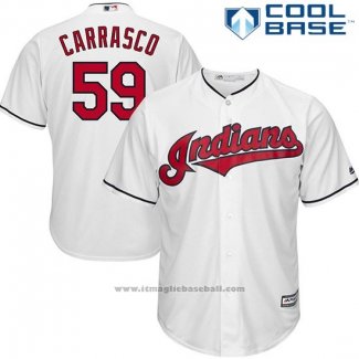 Maglia Baseball Uomo Cleveland Indians Carlos Carrasco Bianco Cool Base