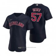 Maglia Baseball Uomo Cleveland Indians Shane Bieber Alternato Autentico 2020 Blu