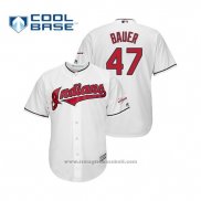 Maglia Baseball Uomo Cleveland Indians Trevor Bauer 2019 All Star Patch Cool Base Bianco