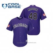 Maglia Baseball Uomo Colorado Rockies German Marquez Cool Base Allenamento Primaverile 2019 Viola