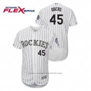 Maglia Baseball Uomo Colorado Rockies Scott Oberg Autentico Collection Flex Base Bianco