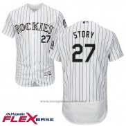 Maglia Baseball Uomo Colorado Trevor Story 27 Bianco Flex Base Autentico Collection