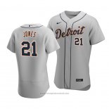 Maglia Baseball Uomo Detroit Tigers Jacoby Jones Autentico Road Grigio