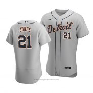 Maglia Baseball Uomo Detroit Tigers Jacoby Jones Autentico Road Grigio