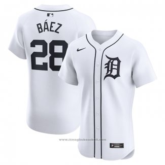 Maglia Baseball Uomo Detroit Tigers Javier Baez Home Elite Bianco