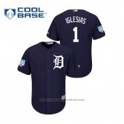 Maglia Baseball Uomo Detroit Tigers Jose Iglesias 2019 Allenamento Primaverile Cool Base Blu