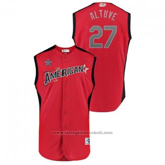 Maglia Baseball Uomo Houston Astros 2019 All Star Workout American League Jose Altuve Rosso